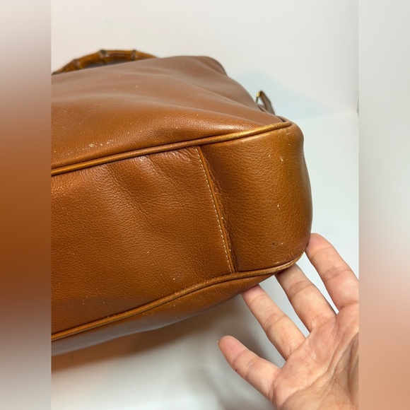 Vintage Gucci Bamboo Top Handle Hobo Shoulder Bag - Picture 10 of 15